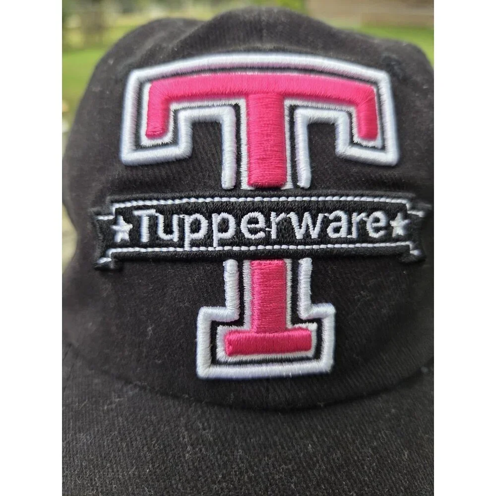 Tupperware Women’s Baseball Cap Hat Black Pink Logo Promotional‎ Strapback